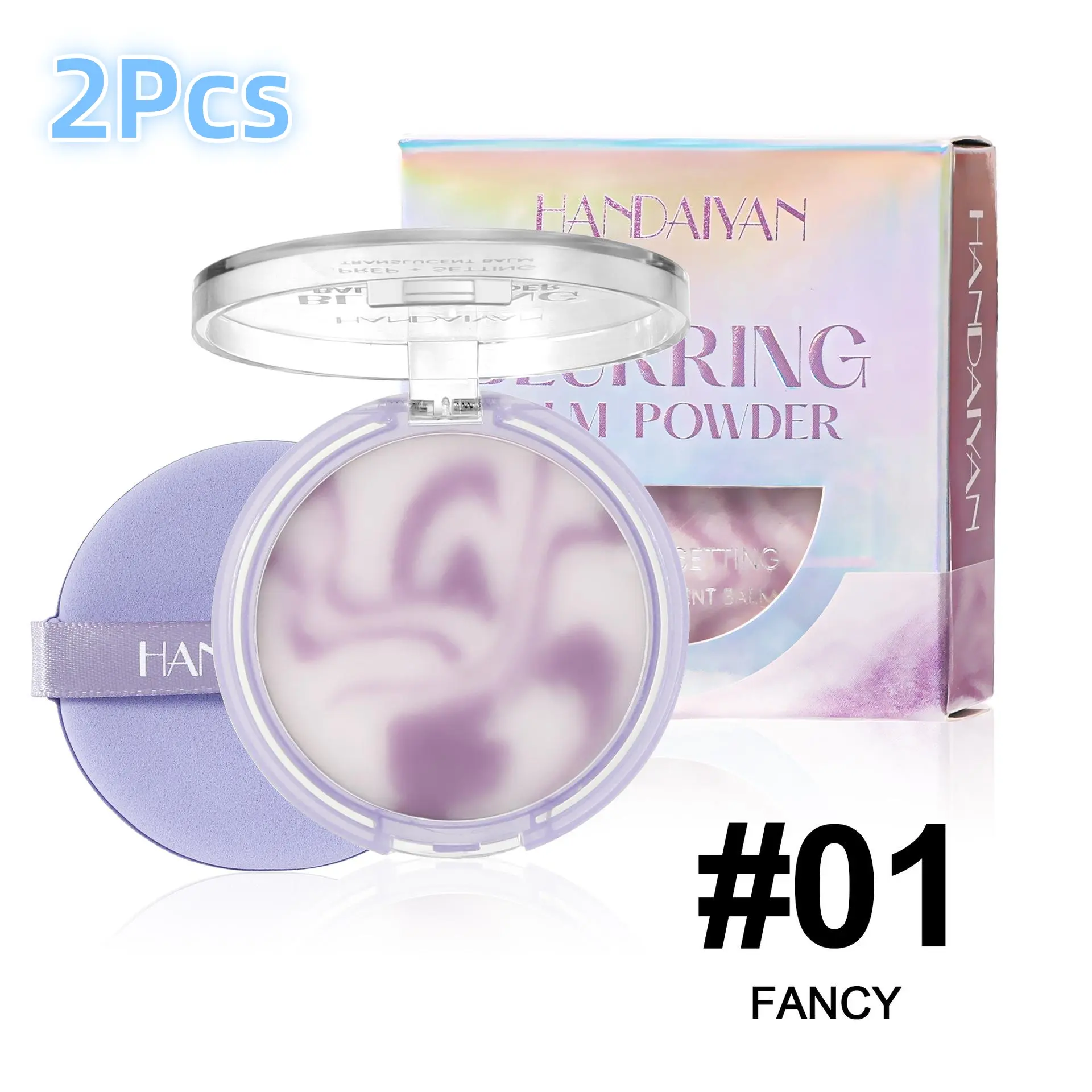 HANDAIYAN Women's 2-Pcs Waterproof Concealer & Paste Powder Set - 5-Color, Long-Lasting Oil Control, Free Applicator, for Adults' Foundation Routine, Oily/Combination Skin, Uneven Tone, #01 Fancy, Flawless Base, Oily Skin Makeup