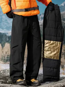 Men's Ultra-Thick Fleece Graphene Heated Winter Ski Pants, Essential Snowboarding Gear, Warm and Comfortable Winter Clothing, Outdoor Clothing, Outdoor Wear, Premium Outdoor Apparel