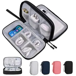 Travel Cable Organizer Pouch Double-Layer Waterproof Electronic Accessories Carry Case Portable All-in-One Storage Bag for Cords, Chargers, Phones, Earphones, Travel Essentials