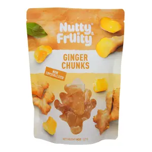 Nutty & Fruity Ginger Chunks 8 Oz | All-Natural Non-Crystallized Chewy Ginger Snack