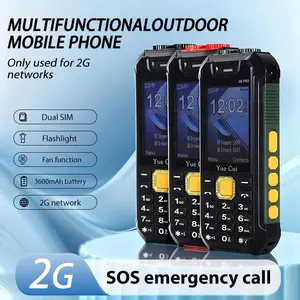Multifunctional Phone, Rugged smartphone, designed for outdoor enthusiasts with 3600mAh battery, features 2G network support and dual-SIM functionality for both SIMs active simultaneously, 2-head switchable, Rugged Cell Phone