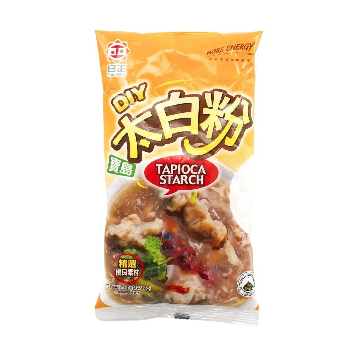 SUNLIGHT Taiwan Tapioca Starch Flour (Bao Dao Tai Bai Fen) - Premium 400g, Pure Cassava Powder for Cooking & Baking