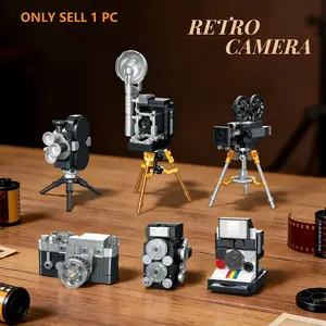 Vintage Camera Building Blocks Series, Small Bricks Compatible with Big Brands, Desktop Collectible Display, 3D Camera Model Gift, Model Kit, STEM Building Blocks, Building Blocks Set
