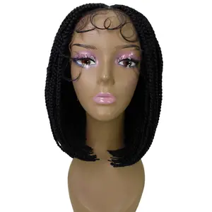LUXLUXE Tiara Straight Braided 12 in Long 4X4 Hand Tied Lace Braid Braided Wig, Beauty Heat Resistant Fiber, 20+ Shades of Natural, Dip Dyed, & Blended Colors