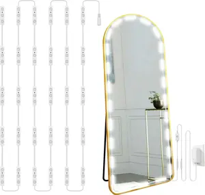 Hollywood Glam Led Vanity Lights Kit, 14ft Dimmable Mirror Lights, Full  & Bathroom Lighting, Plug in Floor Light with Power  (Mirror not Inlcuded)