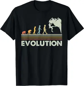 Rock Climbing Shirt - Novelty Evolution Mountain Climbing T-Shirt