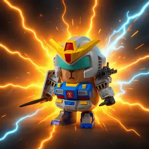 Capybara Magnetic Mecha Gundam Action Figure Model Desktop Ornament, 3D Printed Transforming Robot Decoration, Creative Iron Capybara Toy