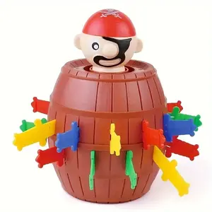 Interactive Pop-Up Pirate Toy Bucket Set for Kids, Fun Entertaining Imaginary Game Collection & Action Sword Toys, Perfect for Parties, Travel, Holidays Gift