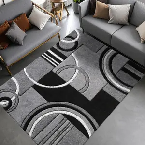 Velvet modern abstract style retro geometric element pattern printed carpet, Modern Abstract Rug, Geometric Graphic Rug, home decoration carpet, living room large carpet, coffee table mat, bedroom carpet, bedside carpet
