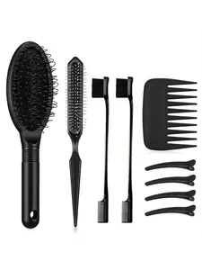 9-piece wig comb set, hair edge brush, airbag massage comb, wide toothed hair comb, Hair Detangling Comb, clip, easy to comb and knot hair, suitable for daily hair and wig care.