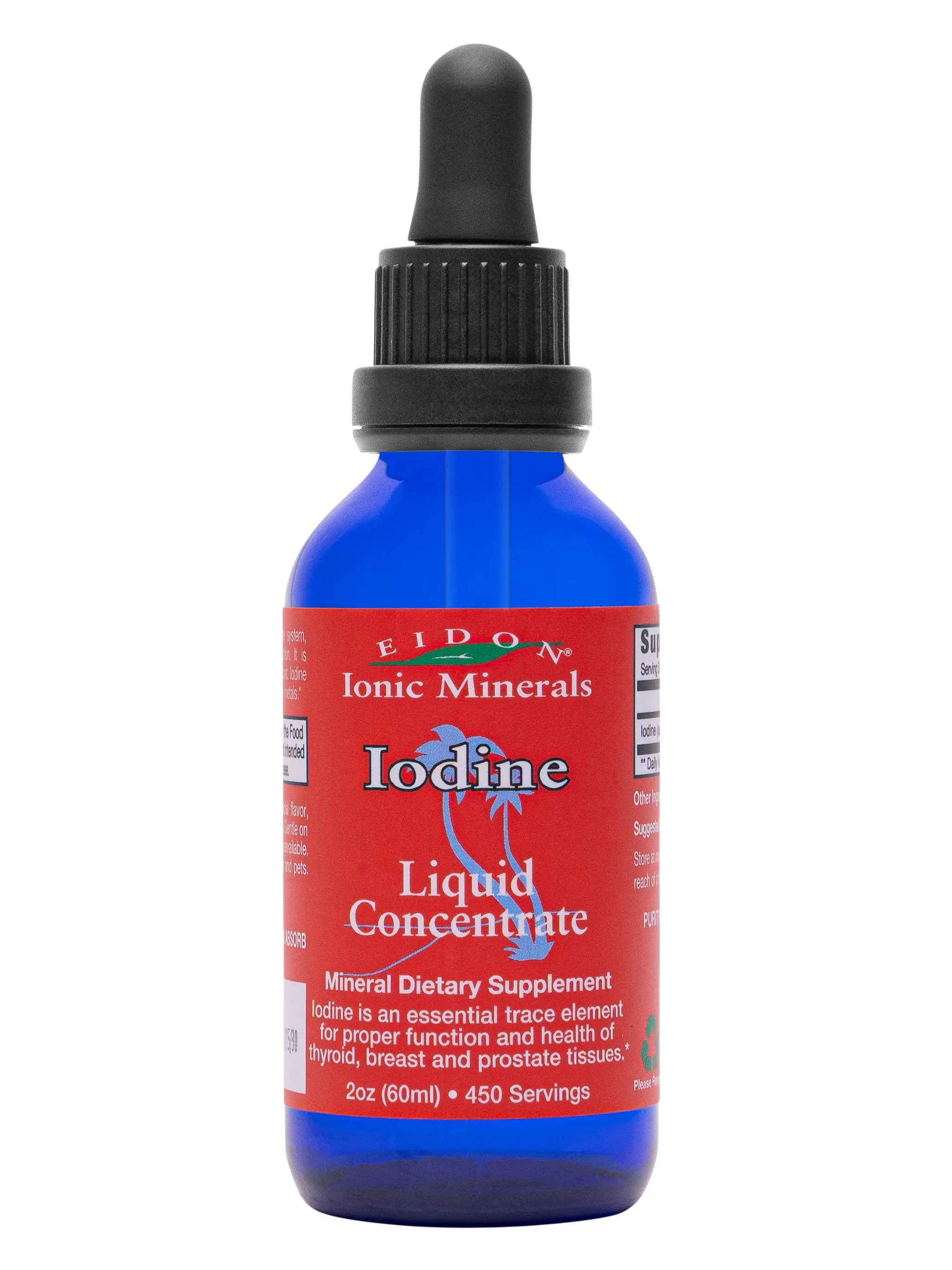 Eidon Ionic Minerals Liquid Iodine 2oz Concentrate GMO Free Gluten Free Dairy Free Thyroid Function Supplement for Thyroid Wellness Healthcare Vitamin