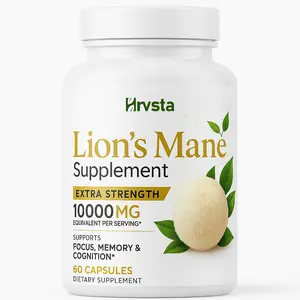 Lion’s Mane 10,000mg – Extra Strength Mushroom Supplement for Nootropic Brain Support – Focus, Memory and Cognitive Function – Non-GMO, Gluten-Free, Vegan - 60 Capsules