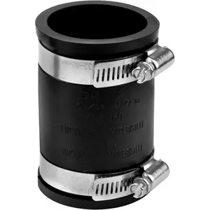 Flexible PVC Pipe Coupling Connector Replacement, for 1-1/2" Nominal Pipes, 1.9" ID Flexible PVC Condensate Pipe Coupling with Stainless Steel Hose Clamps, Schedule 40 Pipes Connector