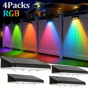 Solar Fence Lights Multi Colour Garden Wall Lights for Villa Garden Fence Holiday Walkway Home Landscape Lighting