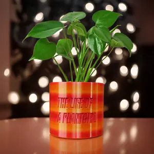 Life of a Showgirl Planter with Drainage and Saucer in Shiny Orange, Plant and Garden lover Gift, Swift Gift Ideas, Indoor and Outdoor