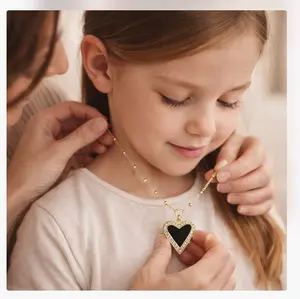 Vintage love peach heart pendant necklace