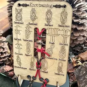 Learning Knot Training Board Set, 16 Beginner Knot Methods, Outdoor Survival Camping Rock Climbing Practice, Adult Beginners Guide