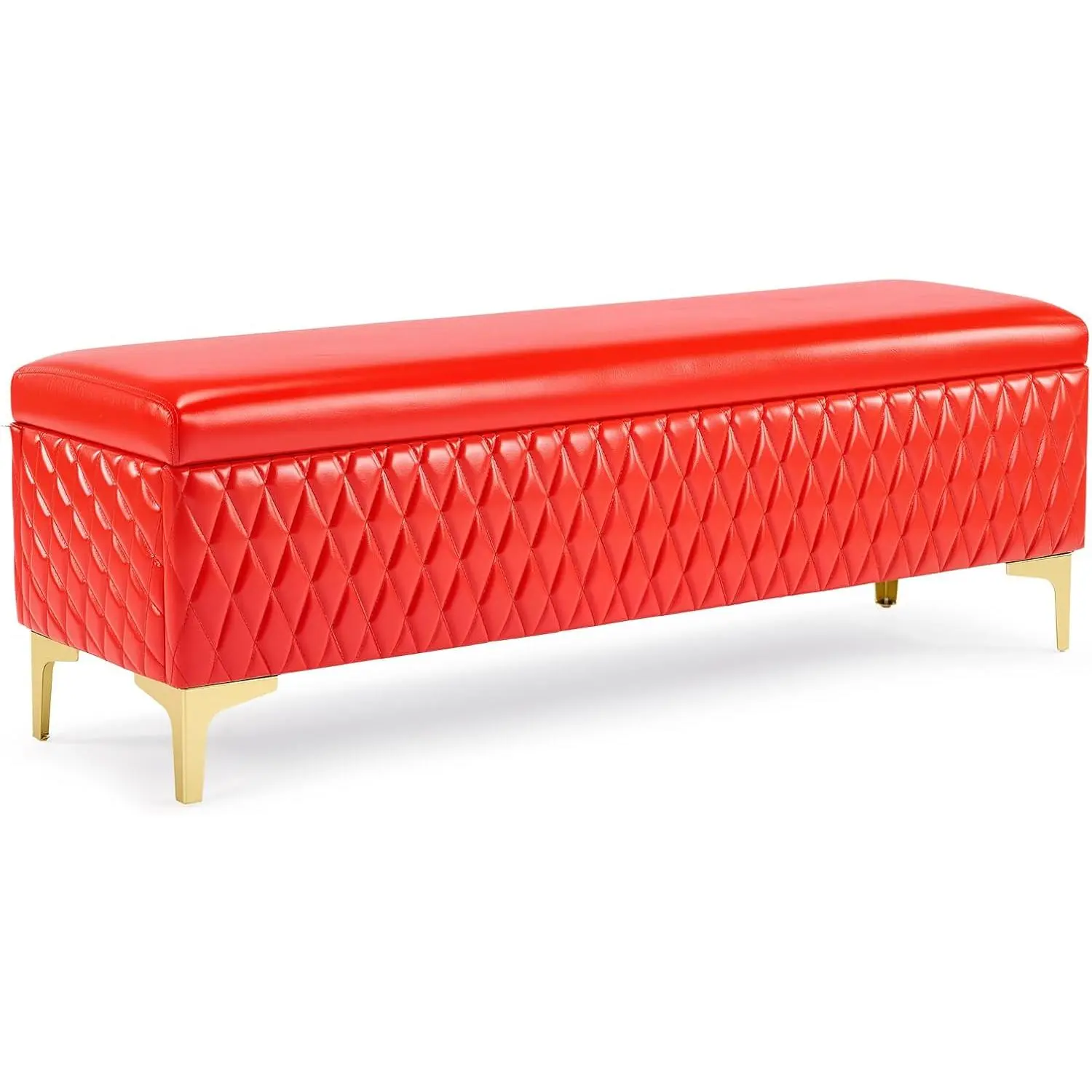 OmySalon Upholstered Storage Bench - Dual-Use, Stand-Alone, Floor-Friendly, Space-Saving Faux Leather Waiting Room Seating for Small Salon, Office Guest Lobby Reception Furniture, Dual-Use Storage Benches, Stand-Alone Storage Benches