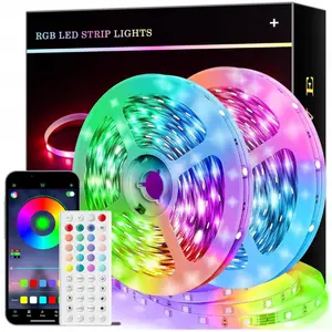 100ft Led Lights for Bedroom,Music Sync Led Strip Lights with 44 Keys Remote and App Control,Color Changing RGB Led Lights for Room Home Party Christmas Decoration (2 roll of 50ft)