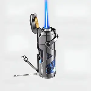 Metallic Windproof Rocker Design Igniter, Sturdy Refillable Ignition Tool, Premium Gift Box Packed, Ideal For Men Collection & Business Present, No Fuel Contained