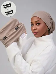 Women Muslim Turban Hat Stretchable Soft Comfort Design Inner Layer Anti-Slip Elastic Fabric Suitable for Daily Wear Ramadan Style