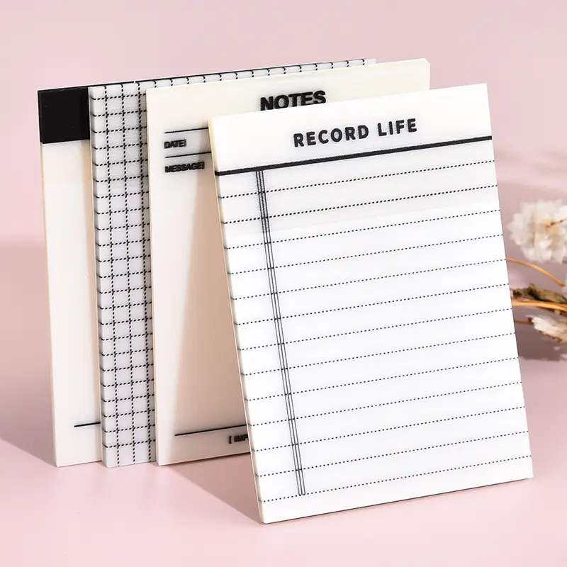 4pcs New Printed Post-It Notes Planner Set, Grid Sticky Notes & Semi-Transparent Waterproof Stickers, Daily Messages, Writing, Tracing, Reminders, Organization, Grid Notepad, Home Office, Office Stationery Supplies