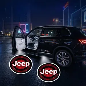 2/4 Pcs Jeep Door Projection Light/laser Lamp/new Welcome Light/modified Decoration Floor Lamp Car Decorative Light (batteries Not Included)