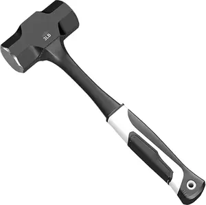 OUDISI Heavy-Duty Octagon Hand Hammer - Industrial-Grade Solid Metal Head Tool with Anti-Slip Grip Handle for Stone Construction, Home Repair