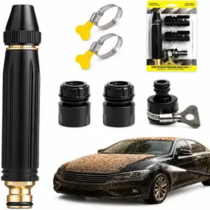 Premium Aluminum Alloy High-Pressure Water Gun Set – 2026 Adjustable Metal Nozzle Garden Hose Sprinkler | Ultra-Durable Sprayer car wash tool with Hose Clip  for Car Wash & Garden Car Washing Tool