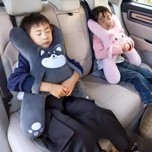 Car Pillow & Headrest Set for Kids — Rear-Seat Sleeping Essential | Anti-Strain Neck Support, Lumbar Cushion, and Cute Cartoon Travel Pillow