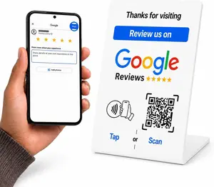 Instant Google Review Stand - Tap or Scan - NFC tag & QR code  - Get Customer Feedback - iPhone & Android - No Subscription