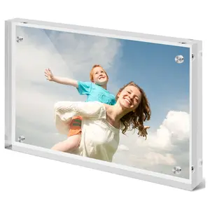 Childhood Moments Captured, Long-Rectangular Magnetic Frame, Acrylic Material, Protects Innocence, No Damage Wall Mounting