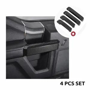Inner Door Handle Cover Trim for Ford F150 2015–2020, Interior Decoration Accessories, Carbon Fiber Style, 4PCS Set