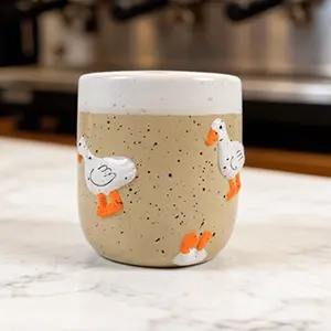 Handmade Duck Goose Mug Cute Travel Coffee Cup 10oz Ceramic with Sip Hole Perfect for Women Microwave and Dishwasher Safe Great Mothers Day Gifts