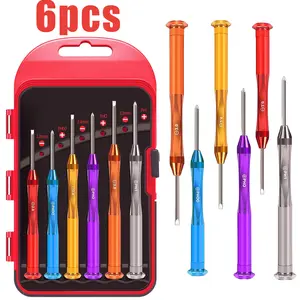 Small Screwdriver Set, 6pcs Magnetic Mini Screwdriver Set, Micro Precision Flathead and Phillips Glasses Screwdriver with Case for Eyeglasses, Watches, Electronics, Phone And Computer crewdriver Ratchet tool