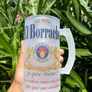 El BORRACHO 16oz BEER MUG Drinkware Cup Washable Reusable Ceramic Tumbler Reuse Coffee father’s day gift bday gift