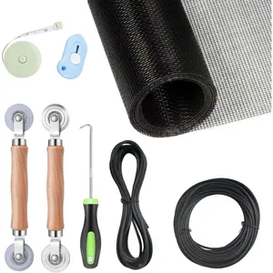 8-in-1 DIY Window Screen Replacement Kit, Screen Door Repair Kit with 48"x118" Fiberglass Mesh Spline Tools for Sliding Door Patio House Windows French Doors