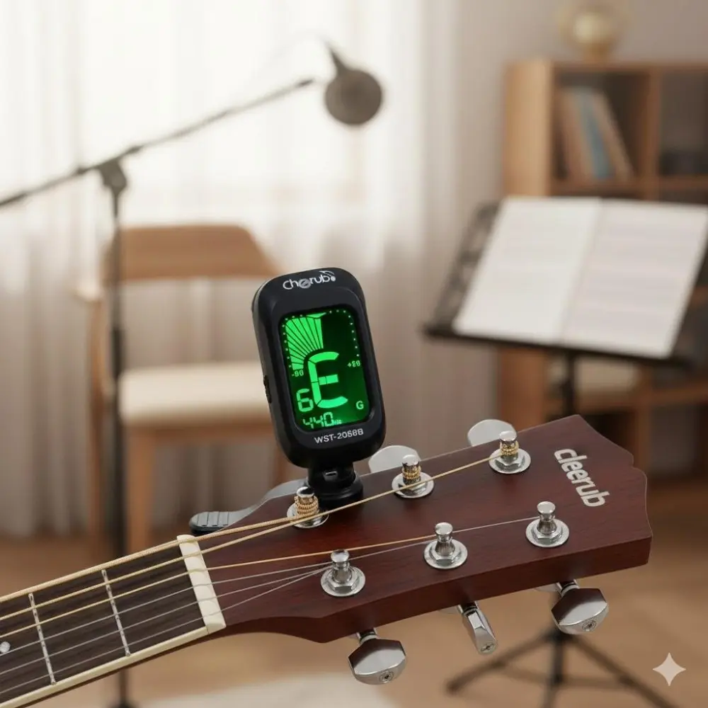 Professional Tuner for Guitar Bass Ukulele, Portable Accurate Tuning Device for Outdoor Gigs Camping Music Performances, Fast Clip-On Tuner Meets All Musical Scenes Needs, Guitar Assisted Tool, Bass Guitar Accessories
