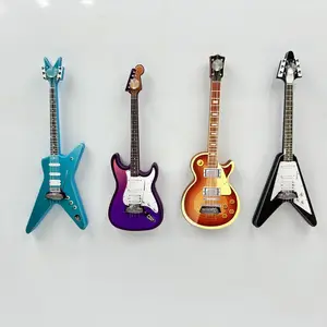 Guitar Shaped Fridge Magnet, 4 Counts/set Cute Guitar Design Fridge Magnet, Home Decor for Kitchen Office, Kitchen Utensils