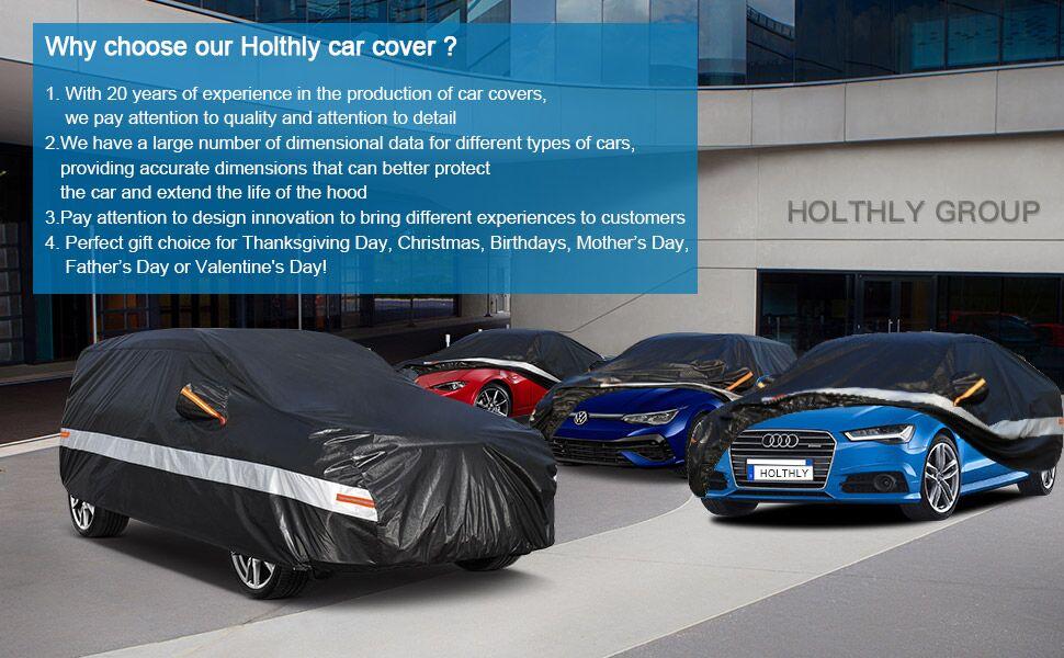 Chevrolet custom 10-layer car cover, waterproof, all-weather, suitable for large SUVs, 100% waterproof, outdoor car cover, protection against rain, snow, UV, and dust. Suitable for various car models.