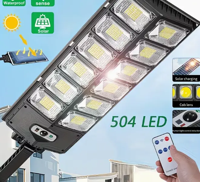 Year Round Outdoor Holiday Solar Decor Light, 504 COB All In One Waterproof Motion Sensor Lamp with Remote, Auto Dusk To Dawn No-Wiring Lighting for Backyard Patio Holiday Party Home Decor, Motion Sensor Lights, Auto On/Off