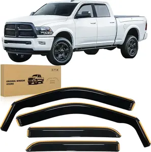 DIBMS Channel Rain Guards for Ram 1500 2009 2010 2011 2012 2013 2014 2015 2016 2017 2018 Crew Cab, 2019-2023 Ram 1500 Classic Body, Original Window Deflectors, Vent Window Visors-4PCS