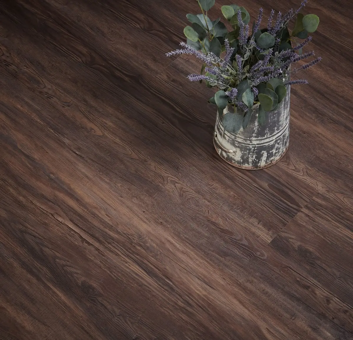 LTL Home Products 1198799 Wood-Look Vinyl Plank Flooring, 9 x 47.9 in. Flexxfloor Sierra Nevada, Dark Brown, Wood-Look Vinyl Flooring