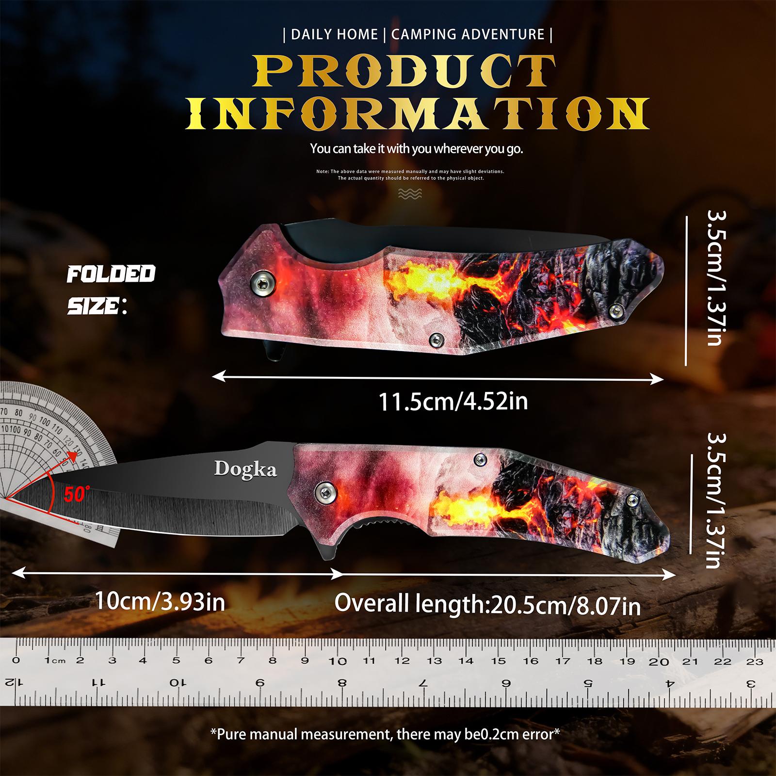 Volcano Pattern Folding Kitchen Knife Premium Compact Kitchen Utility Knife with Volcano Print | Ideal for Home Cooking & Gifting Folding Kitchen Knife Fruit Prep Knife Portable Cooking Knife nife