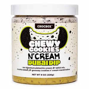 Chewy Cookies 'N Cream Dubai Dip - Pistachio Cream and Cookies and Cream Marshmallow Fluff
