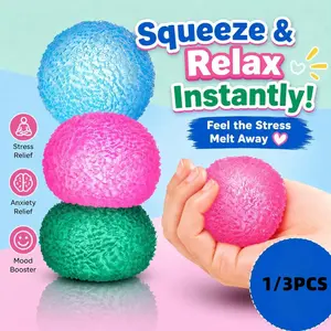 1/3/6 Pack Squishy Stress Balls, Colorful Fidget Toys for Anxiety Relief, Soft Sensory Squeeze Balls for Kids Adults, Stress Relief Desk Toys, Party Favors Gift Set, Fidget Squishies