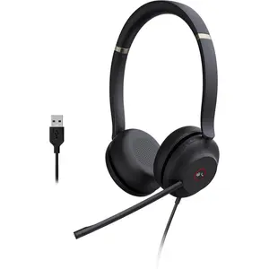 UH37 USB Headset with Microphone for PC Laptop - Headphones with Noise Cancelling Microphone for ,-Ear Wired Office Call Center Headset Dual