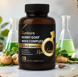 Cunkore 10-in-1 Horny Goat Weed Complex， Natural Energy Stamina Performance Vegan Non-Toxic 60 Gel-Free Capsules Enhance Nutrient Absorption - Supplement, Healthcare，Prostate&Cellular Health,Maca Supplements，Supports Blood Circulation