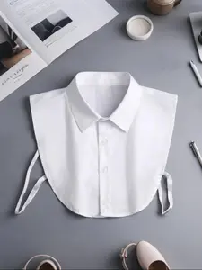 Women's Fashion Detachable Striped Vest, Pointed Collar Anti-Slip Design, Multi-Functional Versatile Decoration, Polyester Knit Fabric