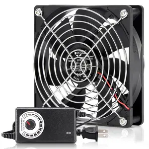 120mm 110V 115V 120V AC Powered Fan with Speed Controller DC 3V to 12V, for Router Receiver DVR PlayStation Xbox Component Cooling